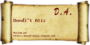 Donát Aliz névjegykártya