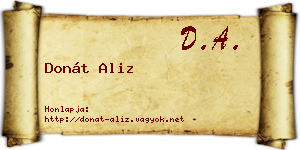 Donát Aliz névjegykártya